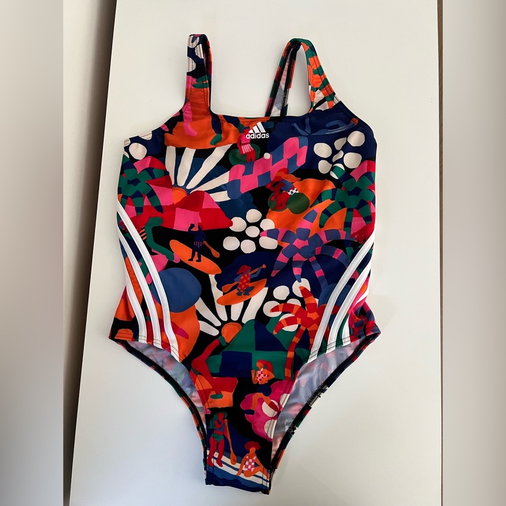 FARM Rio x Adidas One Piece Swimsuit with Vibrant Pattern